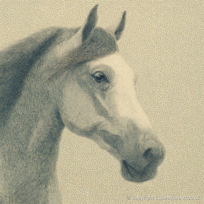 Noble Engraved Profile - horse breed art print and canvas by Arthur Sterling A.I