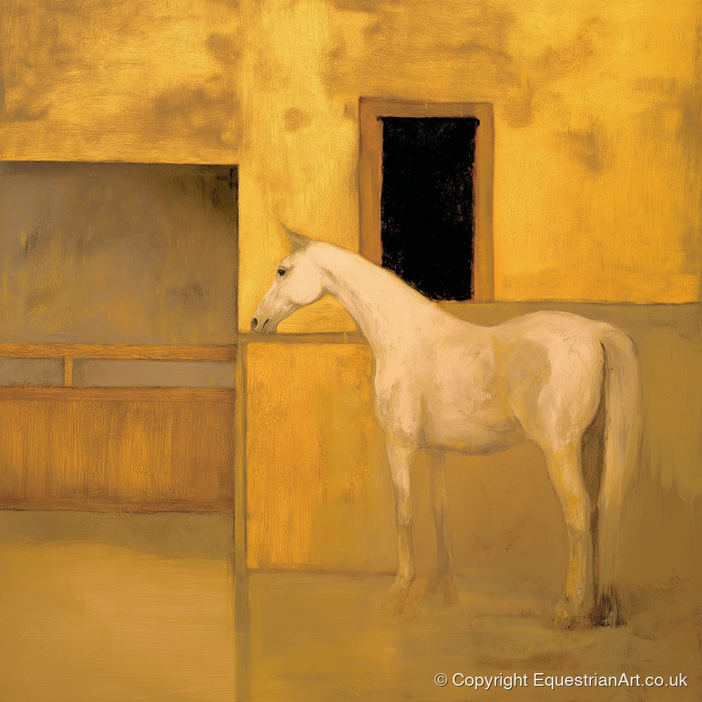 Ochre and Cream - horse stable art print and canvas by Vincent Delaney A.I
