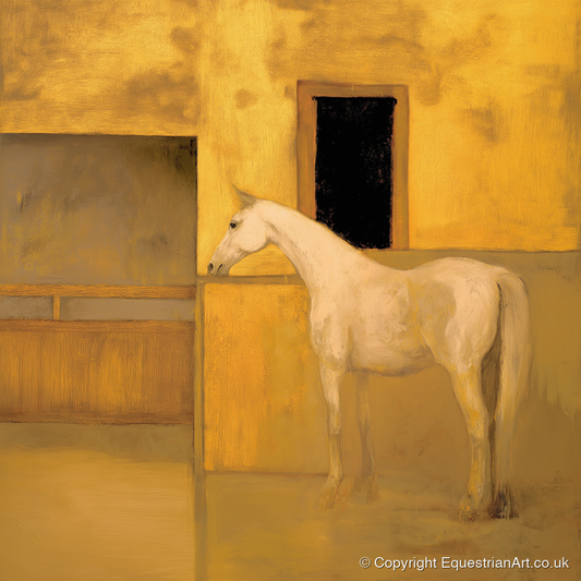 Ochre and Cream - horse stable art print and canvas by Vincent Delaney A.I