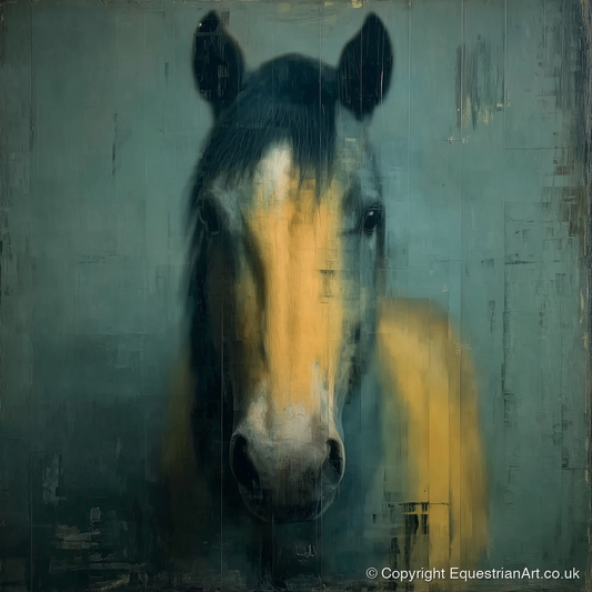 Ochre and Slate - horse portrait art print and canvas by Alaric Townsend A.I