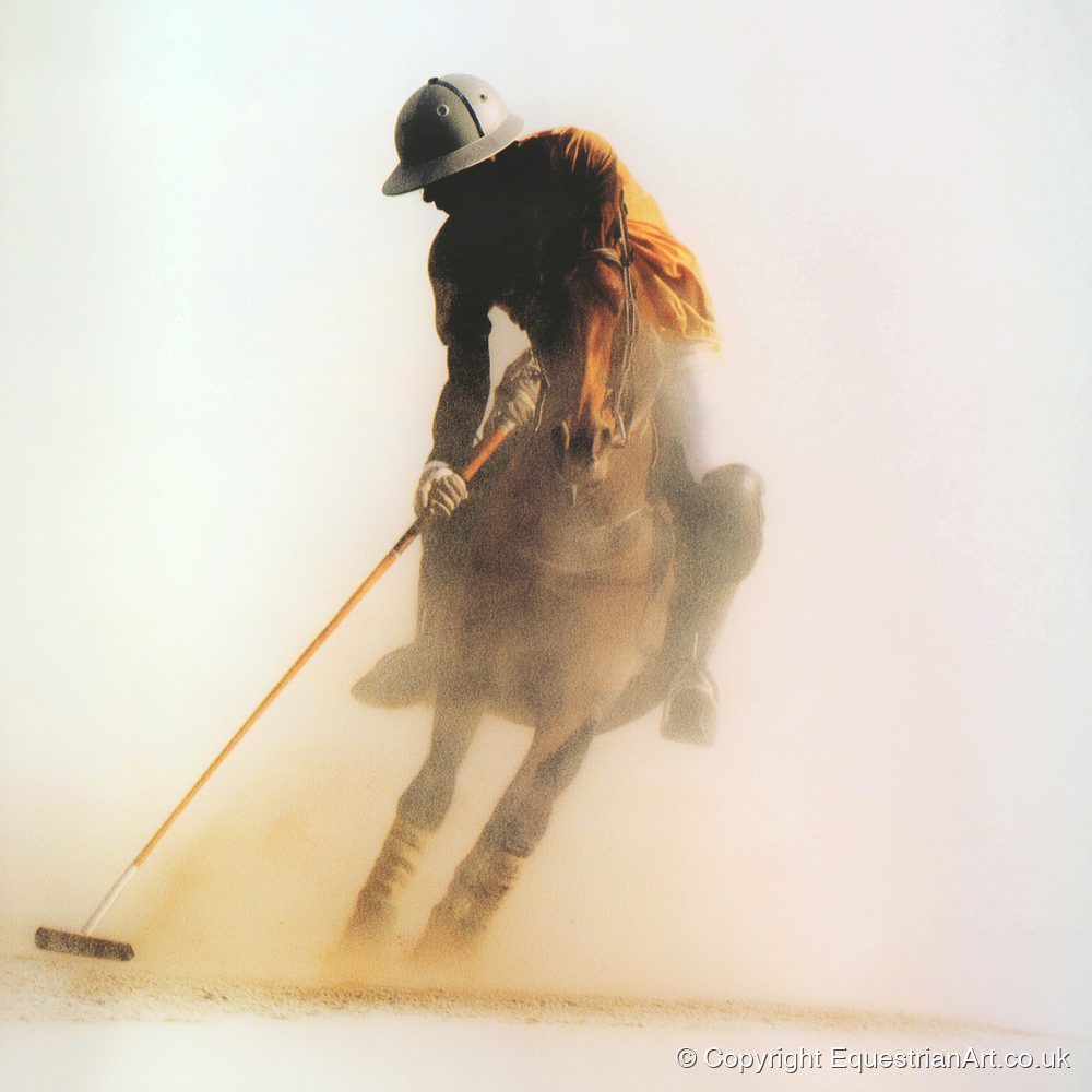 Out of the Dust - polo horse art print and canvas by George Weston A.I