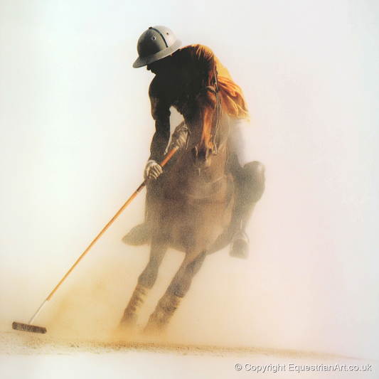 Out of the Dust - polo horse art print and canvas by George Weston A.I
