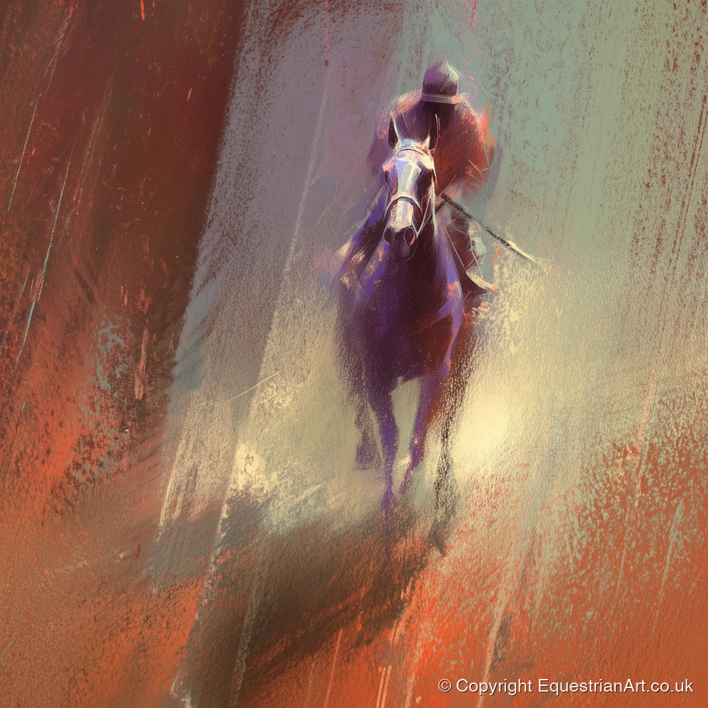 Out of the Haze - racing horse art print and canvas by Rupert Kingsley A.I
