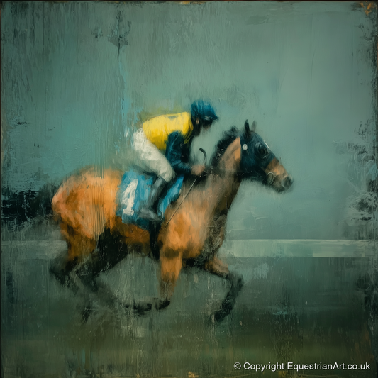 Out of the Shadows - racing horse art print and canvas by Alaric Townsend A.I