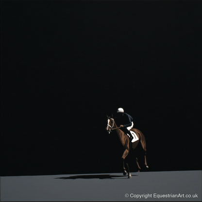 Out of the Shadows - racing horse art print and canvas by Adelaide Calloway A.I