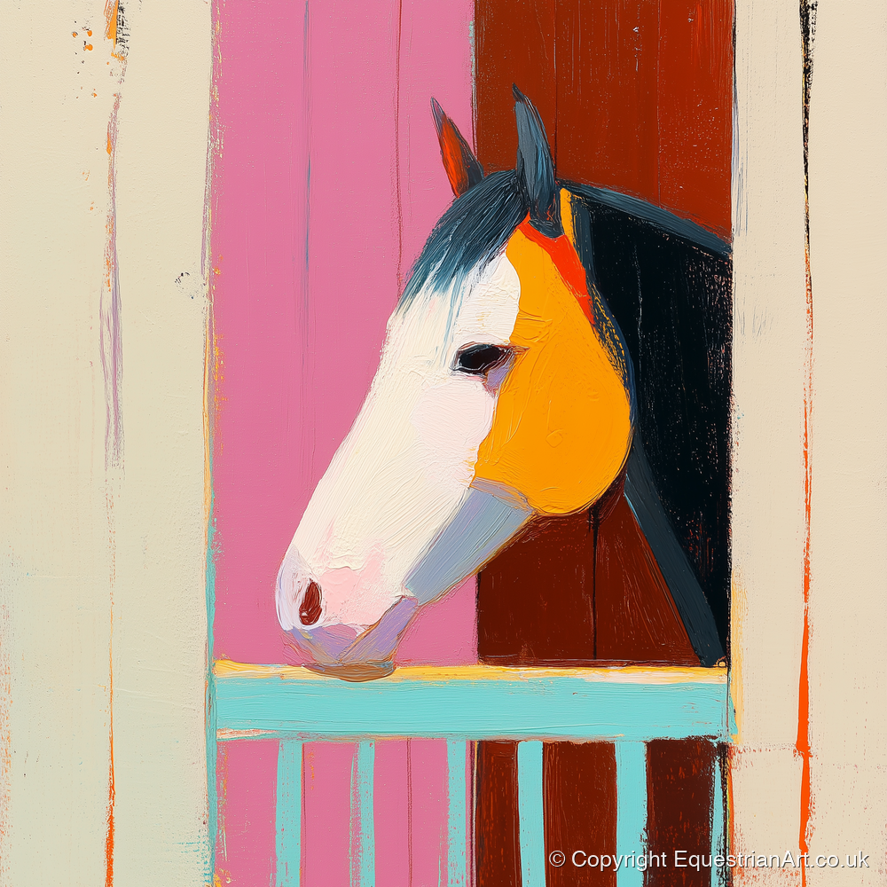 Over the Turquoise Door - horse stable art print and canvas by Genevieve Moore A.I