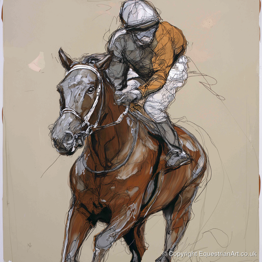 Pace and Power - racing horse art print and canvas by Jasper Montgomery A.I