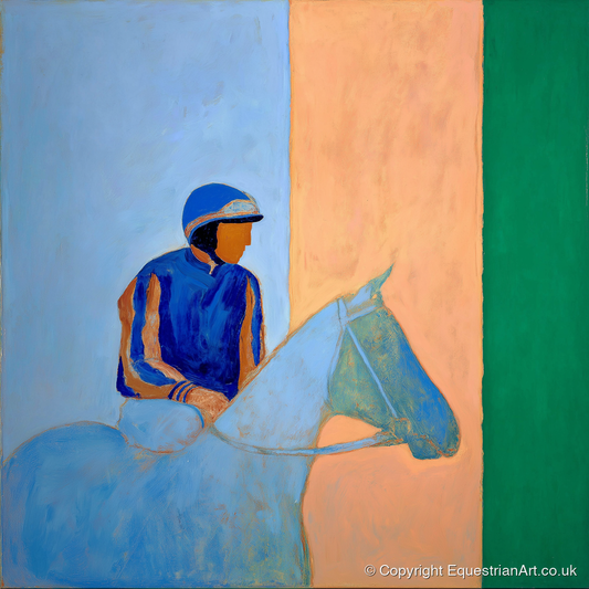 Paddock Serenity - racing horse art print and canvas by Lydia Thornton A.I