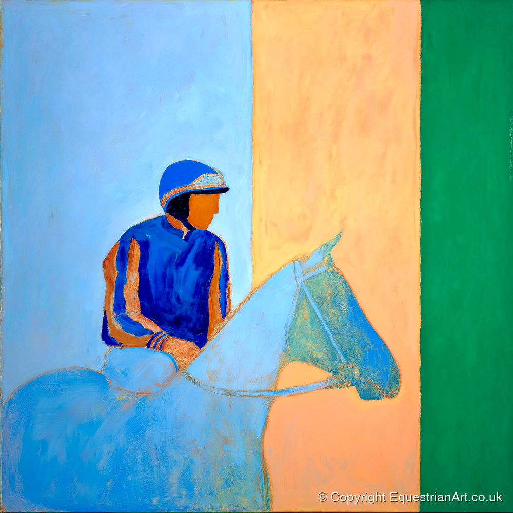 Paddock Serenity - racing horse art print and canvas by Lydia Thornton A.I