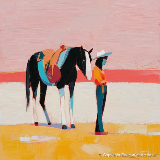 Painted Desert Rider - western horse art print and canvas by Genevieve Moore A.I