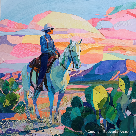 Painted Desert Rider - western horse art print and canvas by Sylvia Carmichael A.I