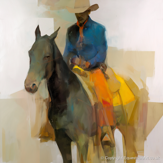 Painted Desert Rider - western horse art print and canvas by Silas Marlowe A.I