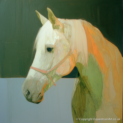 Painted Grey Profile - horse breed art print and canvas by Emerson Grey A.I