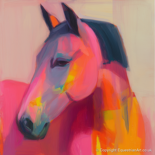 Painted Passion - horse portrait art print and canvas by Rosalind Pierce A.I