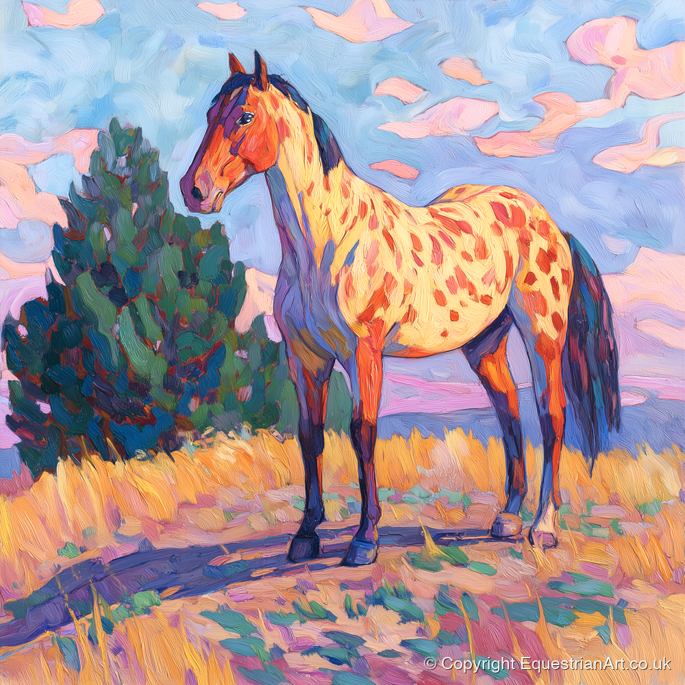 Painted Prairie Appaloosa - horse breed art print and canvas by Celia Harding A.I