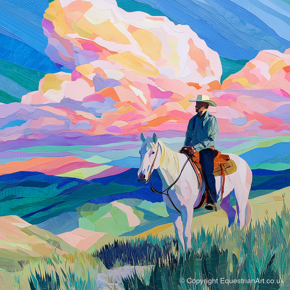 Painted Prairie Rider - western horse art print and canvas by Sylvia Carmichael A.I