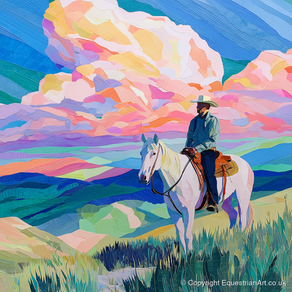 Painted Prairie Rider - western horse art print and canvas by Sylvia Carmichael A.I