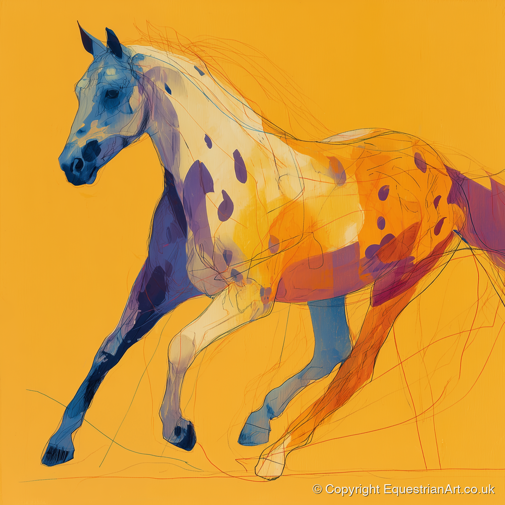 Painted Strides - horse breed art print and canvas by Tobias Blake A.I