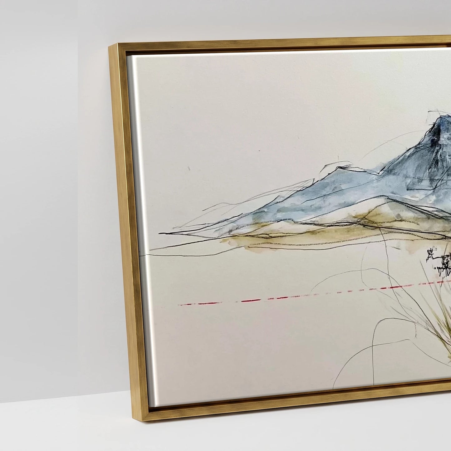 Wild Horizon Sketch - artwork detail in an antique gold float frame