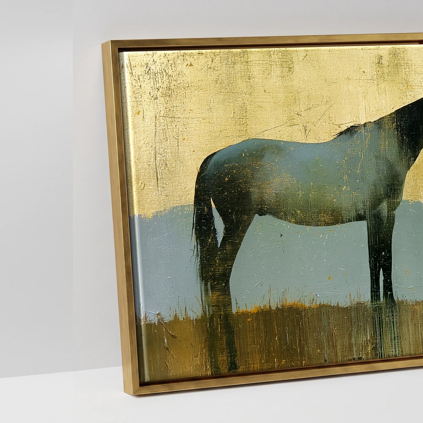 Gilded Pastures - artwork detail in an antique gold float frame