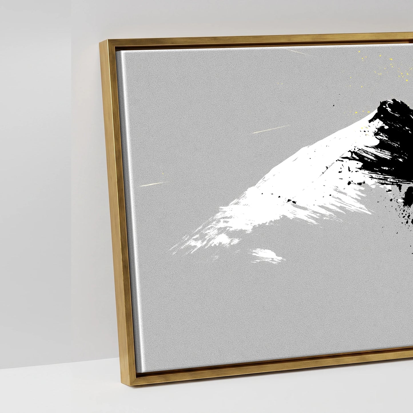 Bold Alpine Silhouette - artwork detail in an antique gold float frame