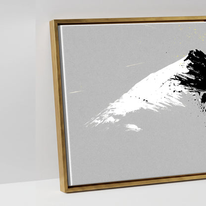 Bold Alpine Silhouette - artwork detail in an antique gold float frame