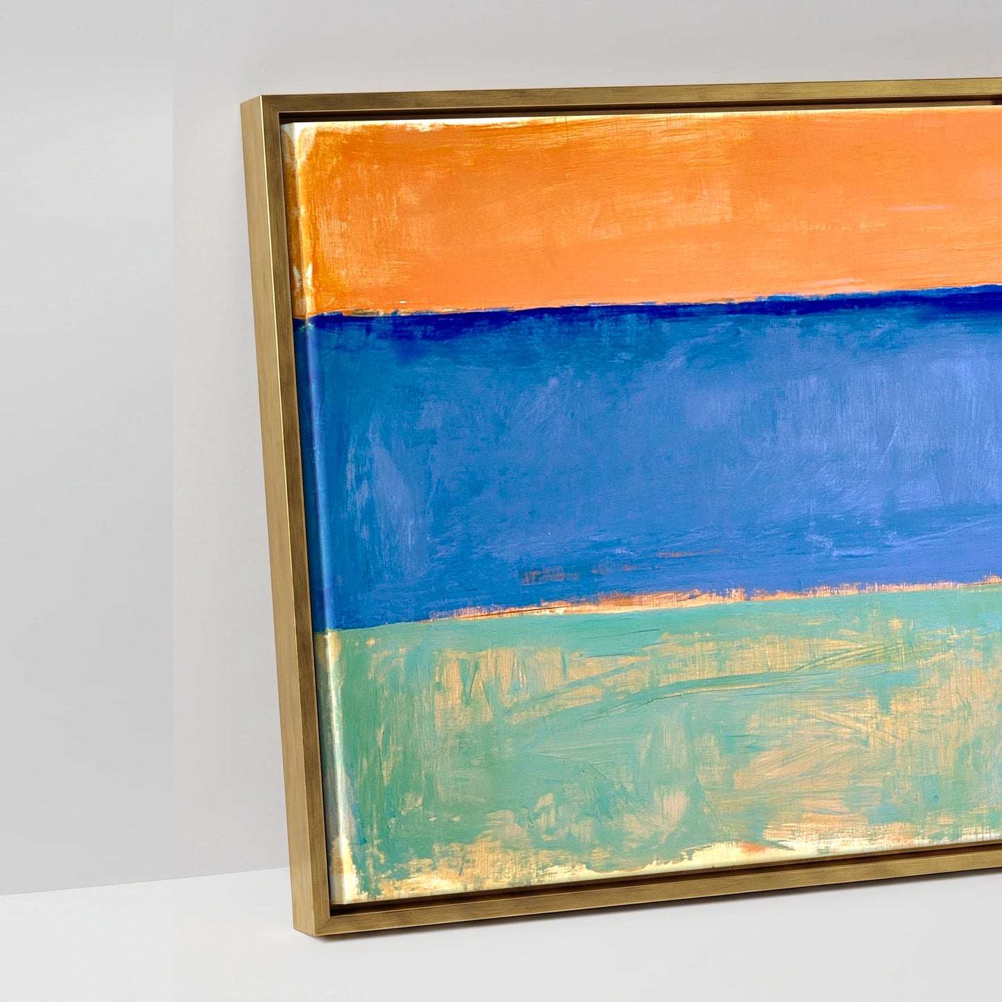 Coastal Pastures - artwork detail in an antique gold float frame