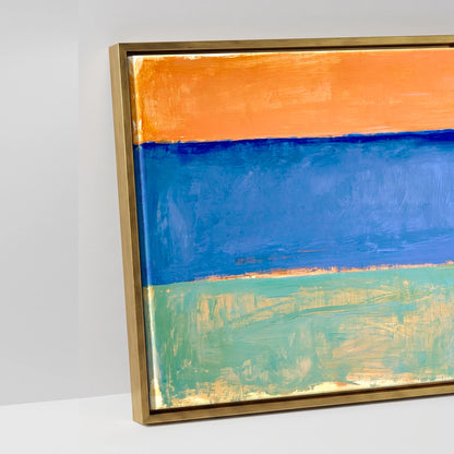 Coastal Pastures - artwork detail in an antique gold float frame