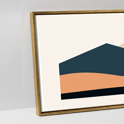 Geometric Equine Horizon - artwork detail in an antique gold float frame