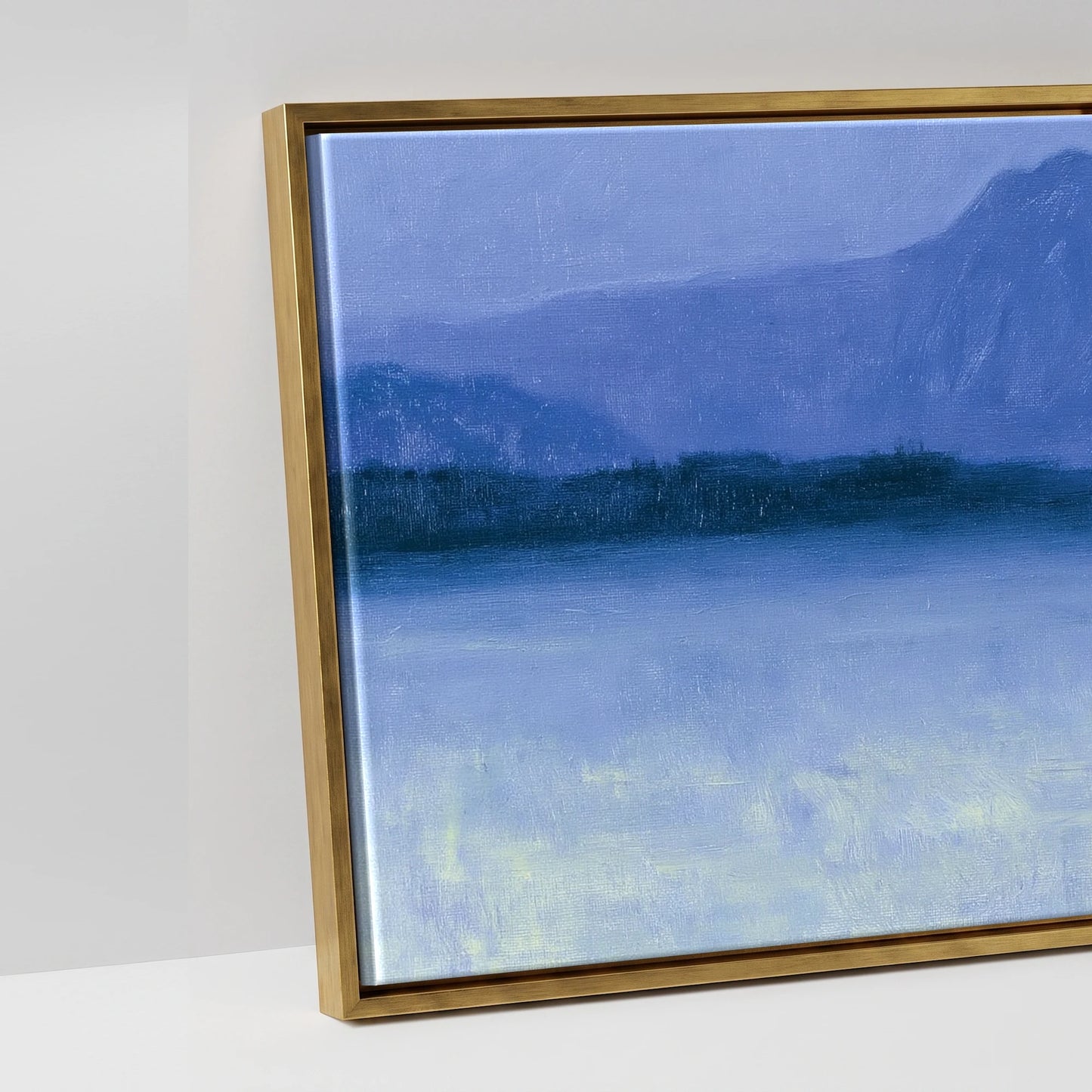 Solitary Grey Under Moonlight - artwork detail in an antique gold float frame