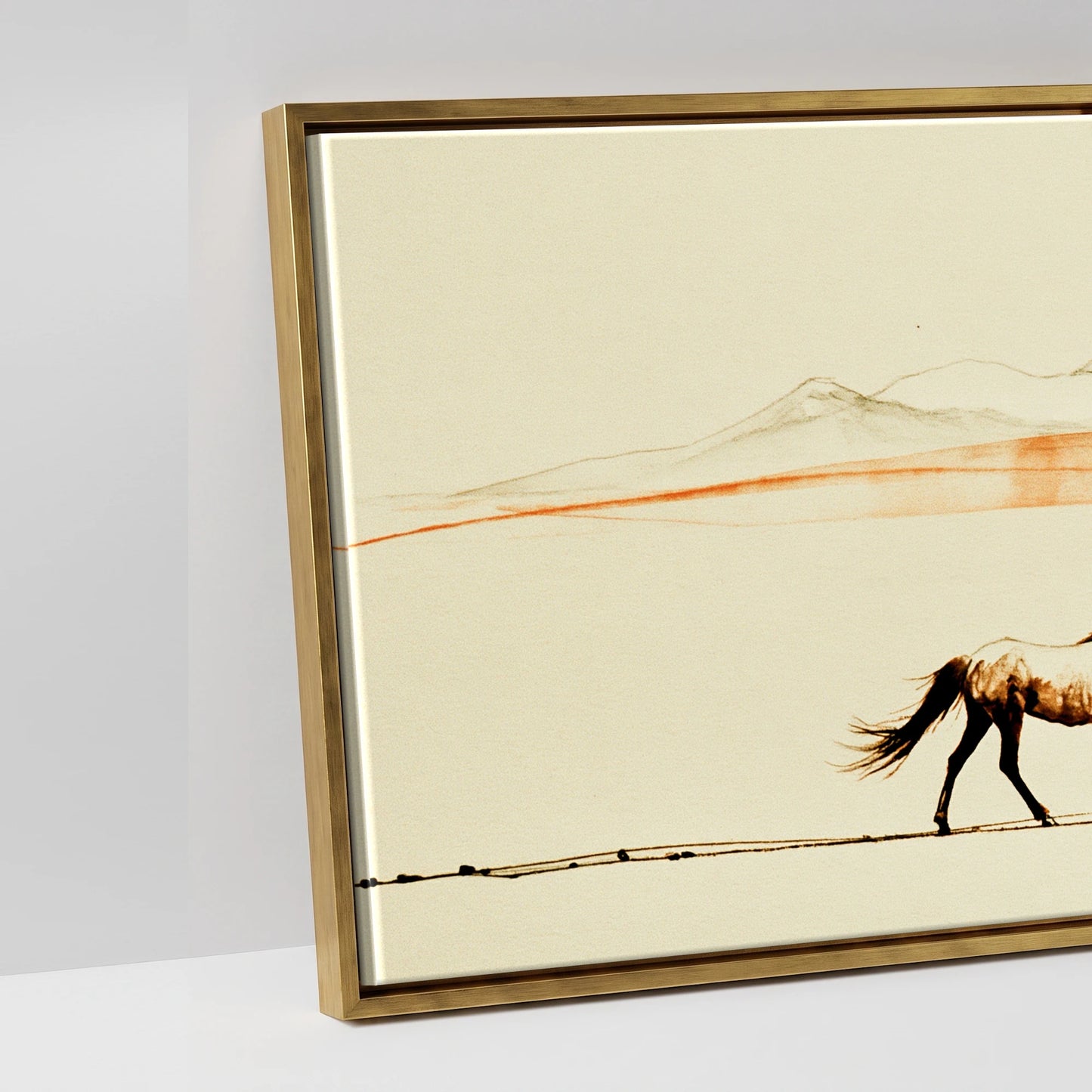 The Amber Horizon - artwork detail in an antique gold float frame