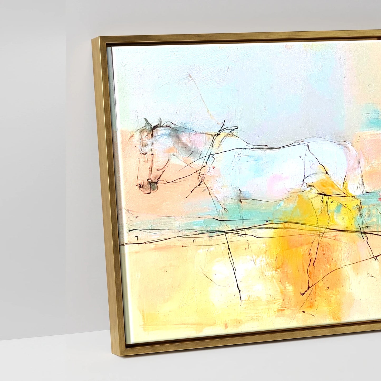 The Painted Drive - artwork detail in an antique gold float frame