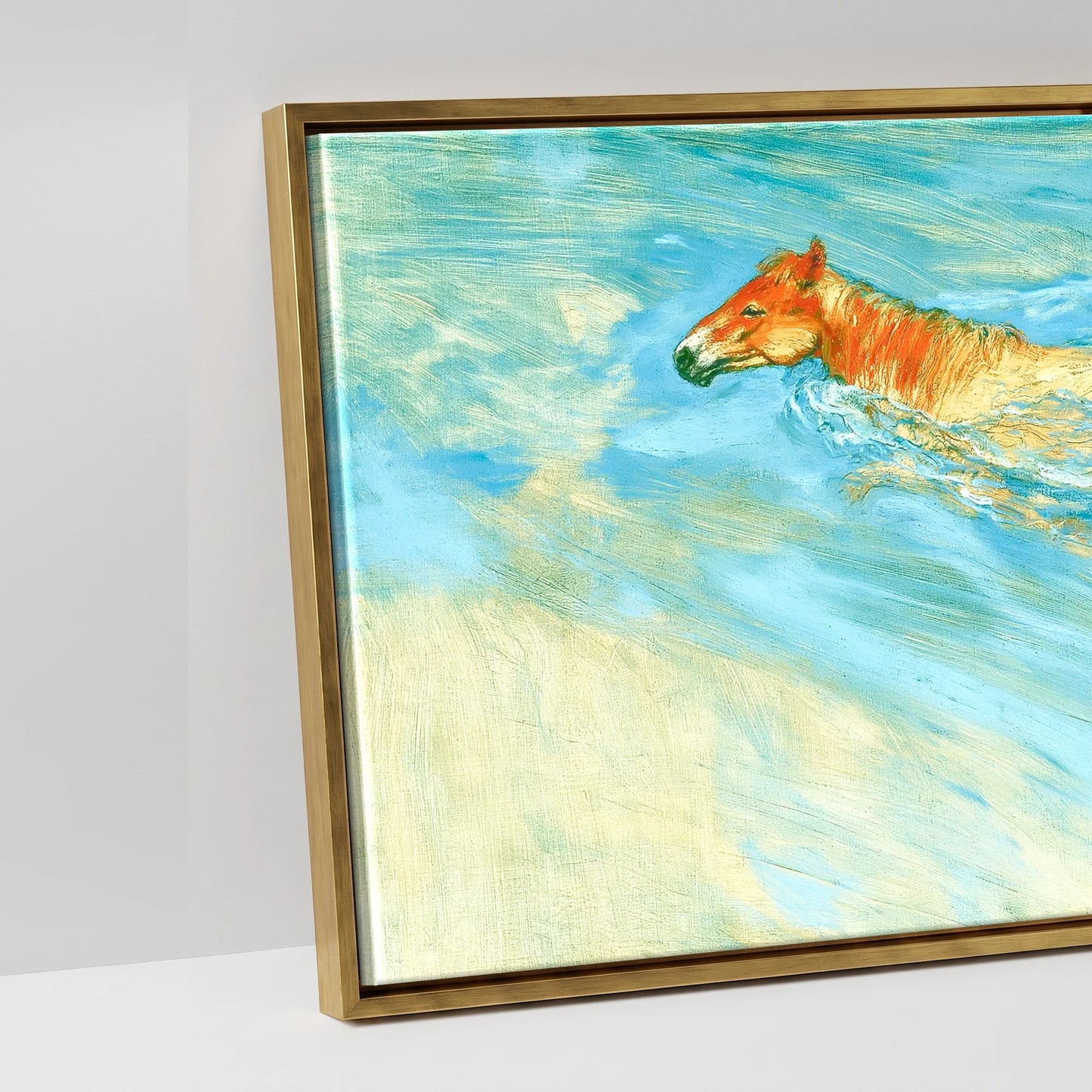 Vivid Surf Surge - artwork detail in an antique gold float frame