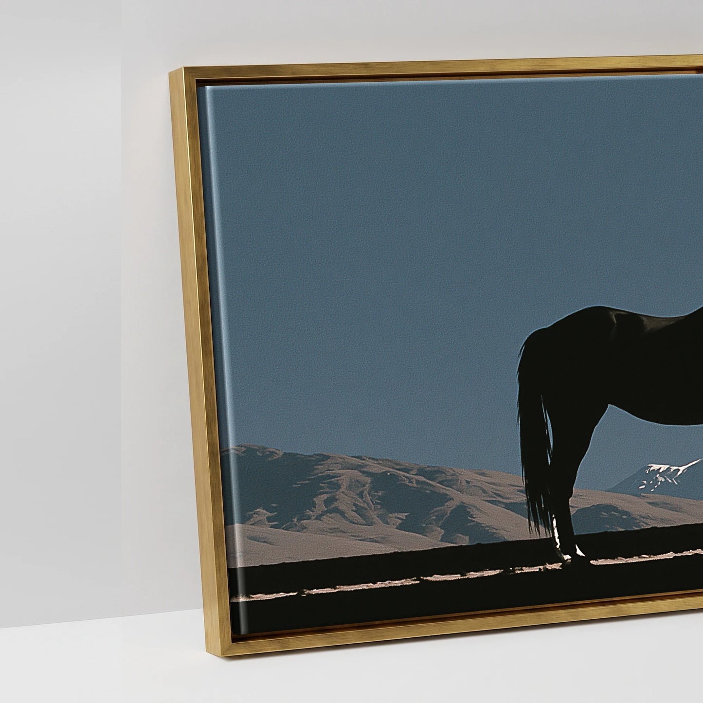 Summit Silhouette - artwork detail in an antique gold float frame