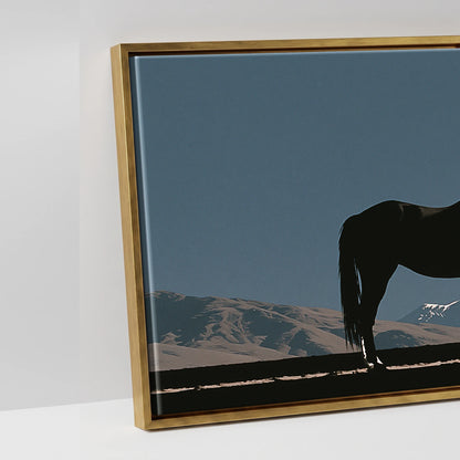 Summit Silhouette - artwork detail in an antique gold float frame