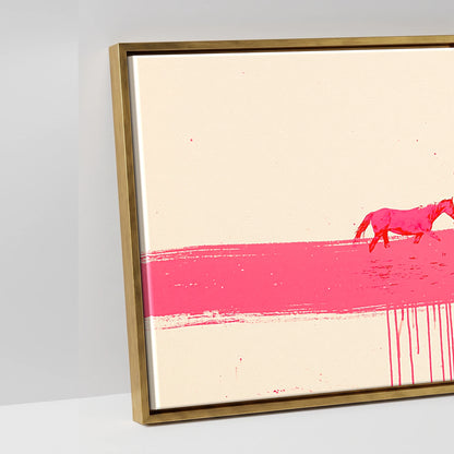 Vivid Magenta Horizon - artwork detail in an antique gold float frame