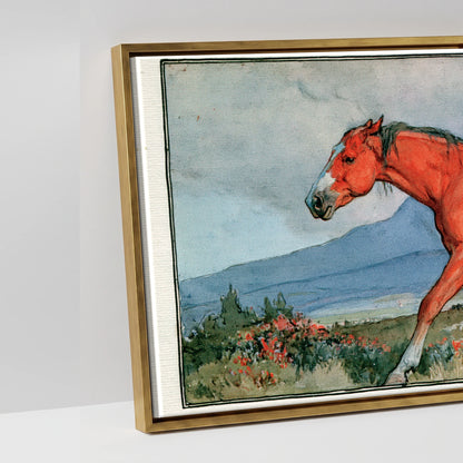 Mountain Wanderer - artwork detail in an antique gold float frame