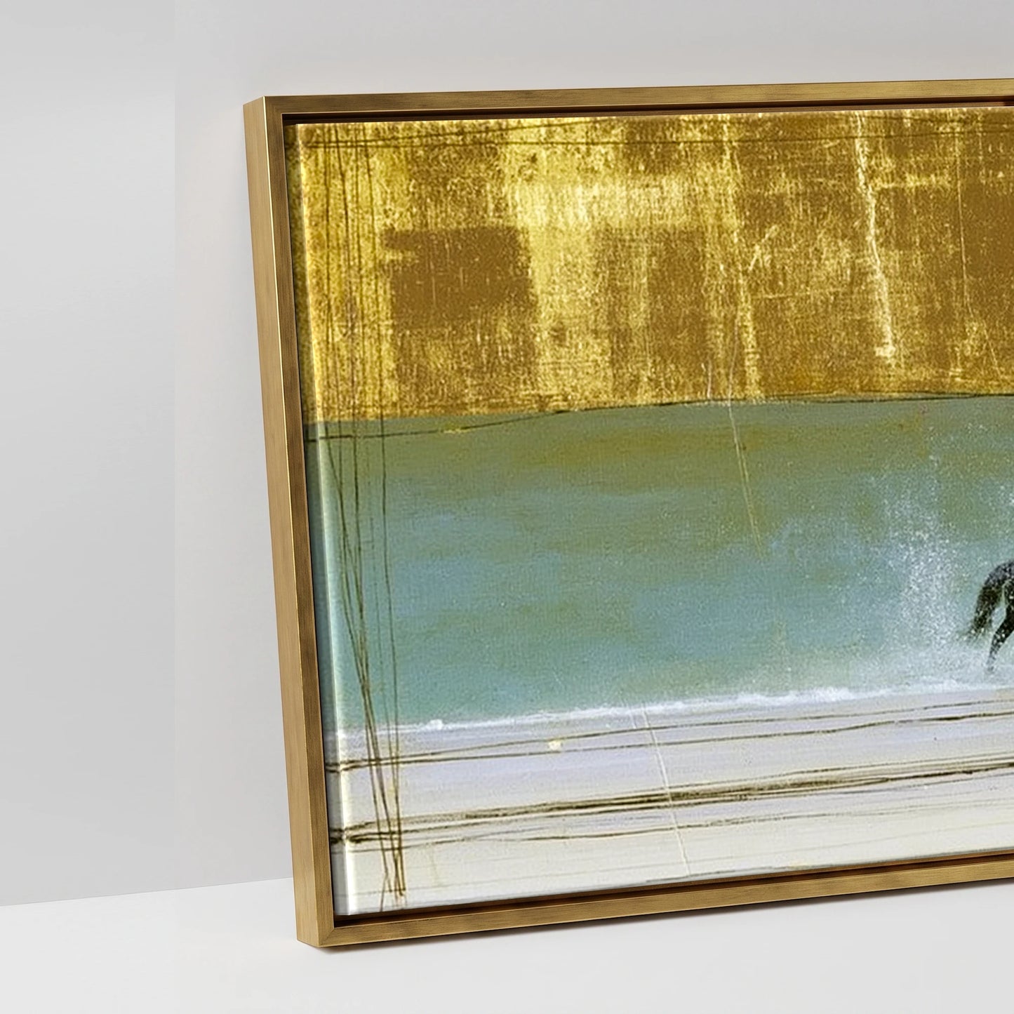 Gilded Shallows - artwork detail in an antique gold float frame