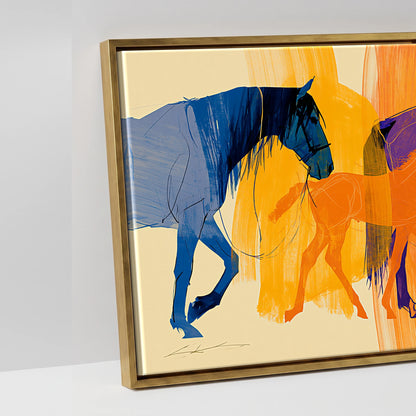 Vibrant Generations - artwork detail in an antique gold float frame