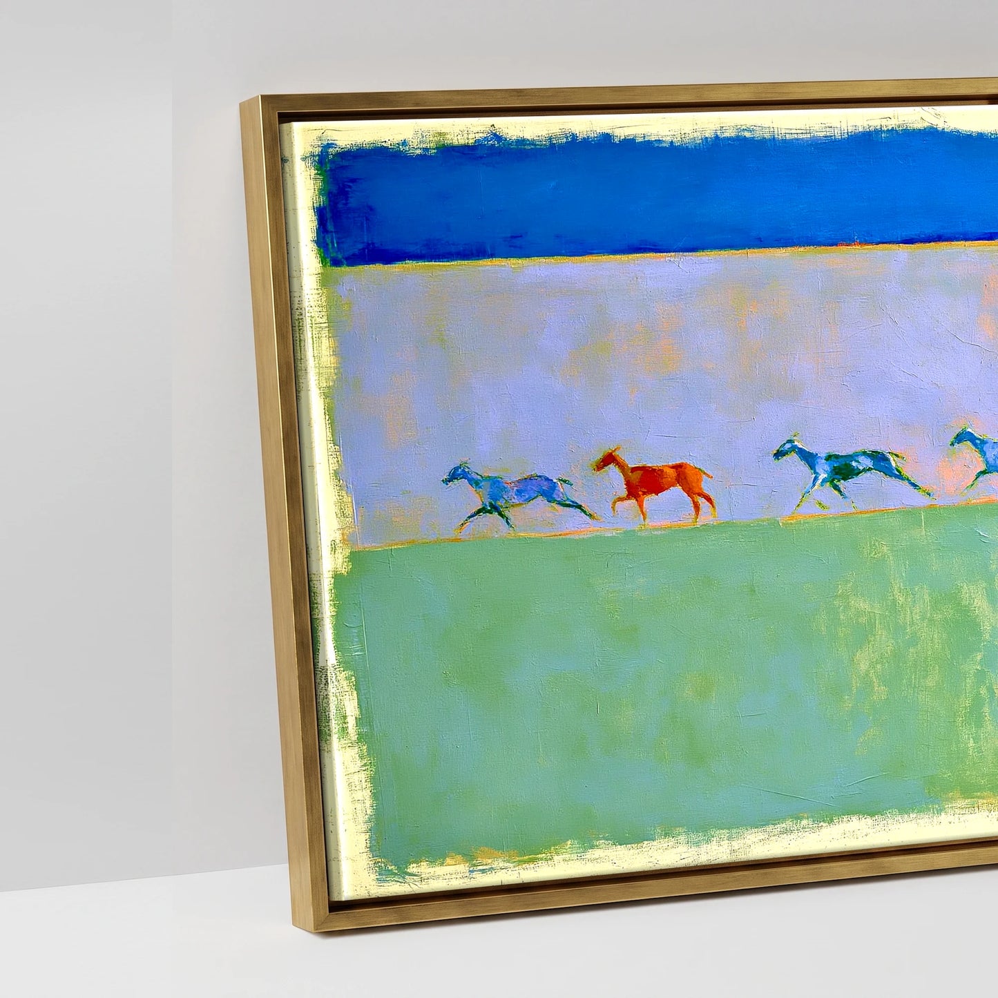 Rhythm in Colour - artwork detail in an antique gold float frame
