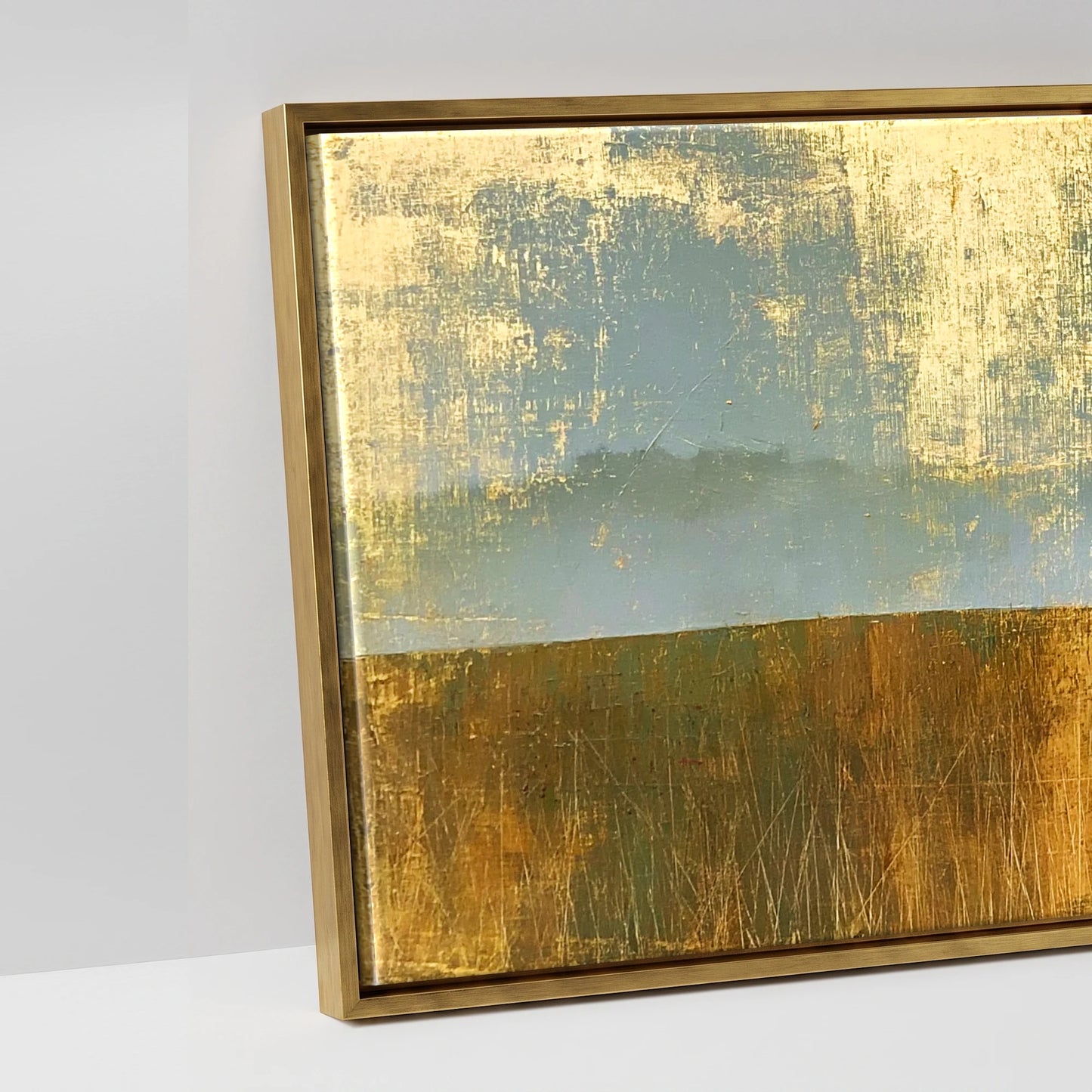 Gilded Horizon - artwork detail in an antique gold float frame