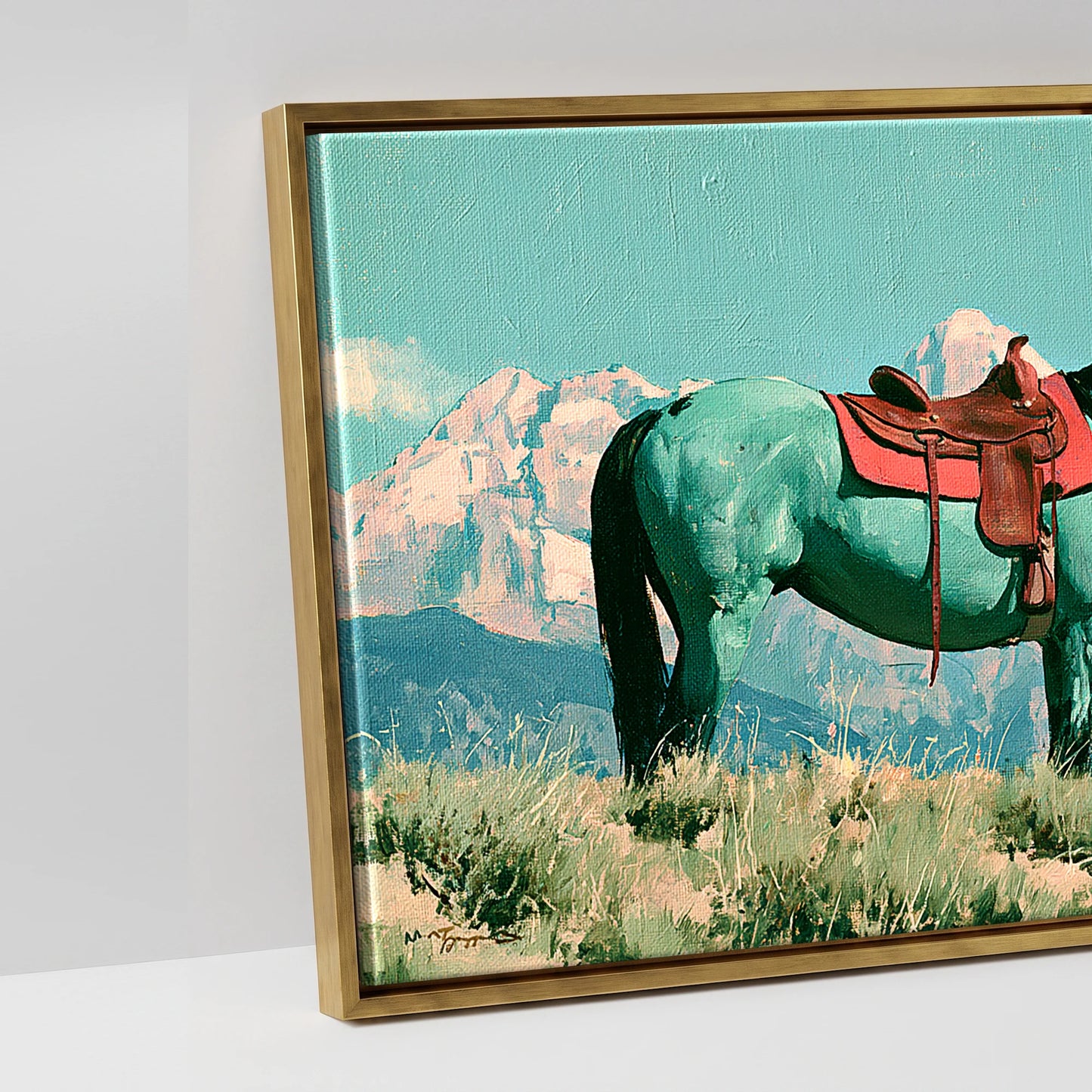 Vivid High Country - artwork detail in an antique gold float frame