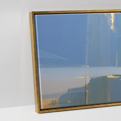 Cresting the Ridge - artwork detail in an antique gold float frame