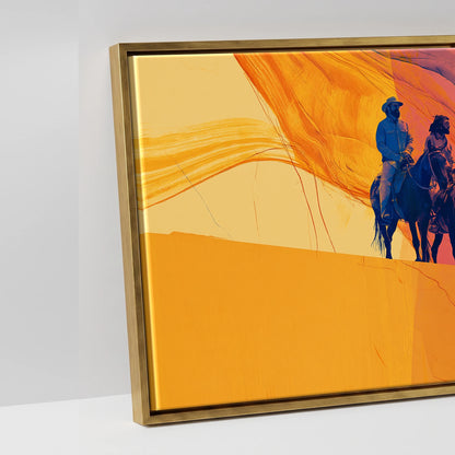 Riding the Horizon - artwork detail in an antique gold float frame