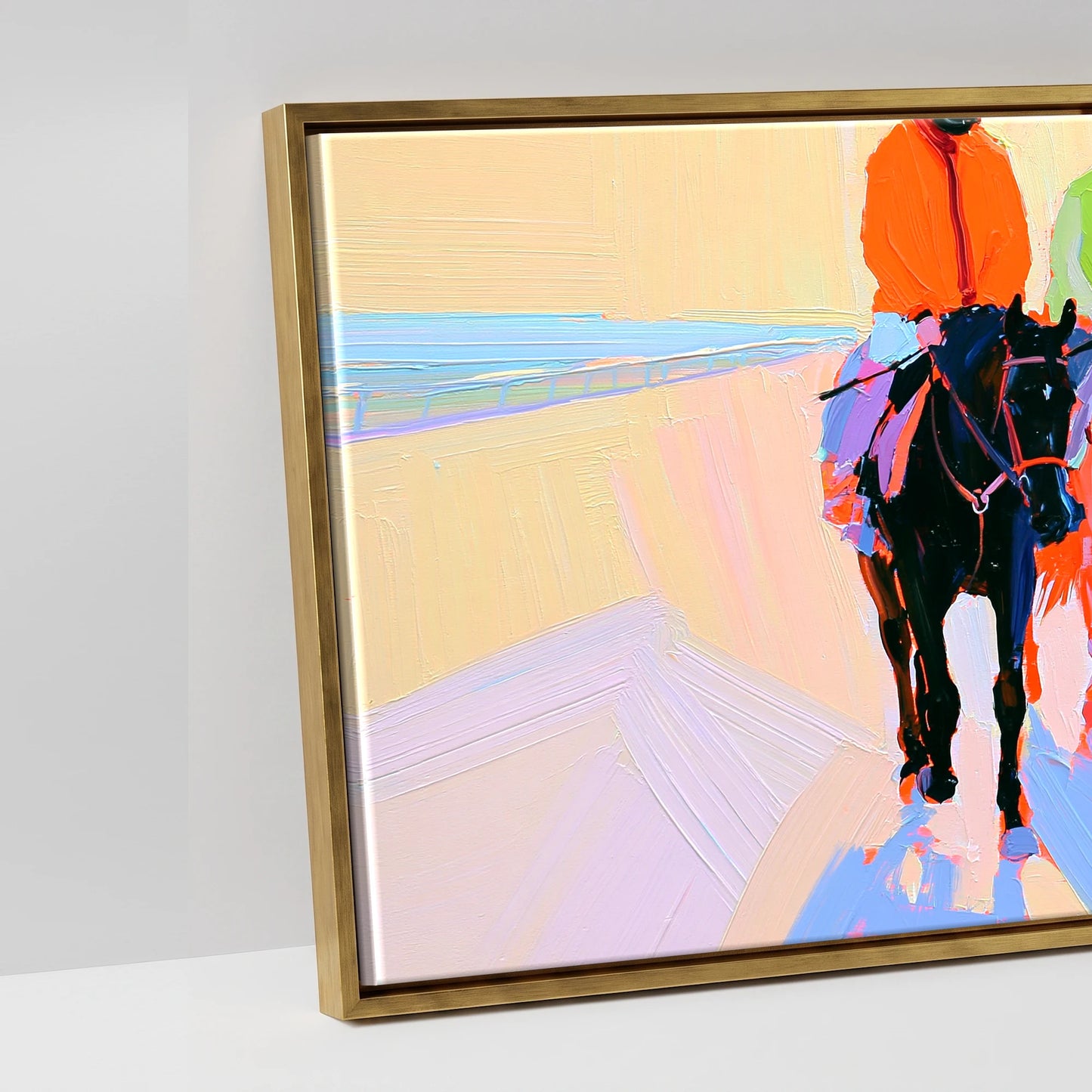 Technicolour Parade - artwork detail in an antique gold float frame