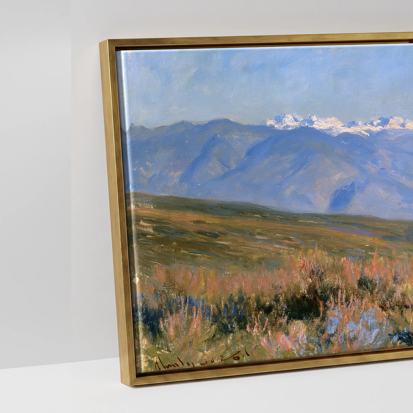 High Country Spirit - artwork detail in an antique gold float frame