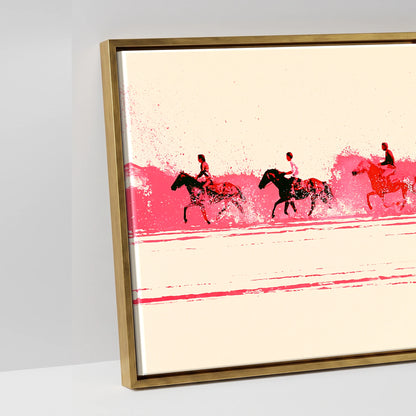 Magenta Surf Gallop - artwork detail in an antique gold float frame