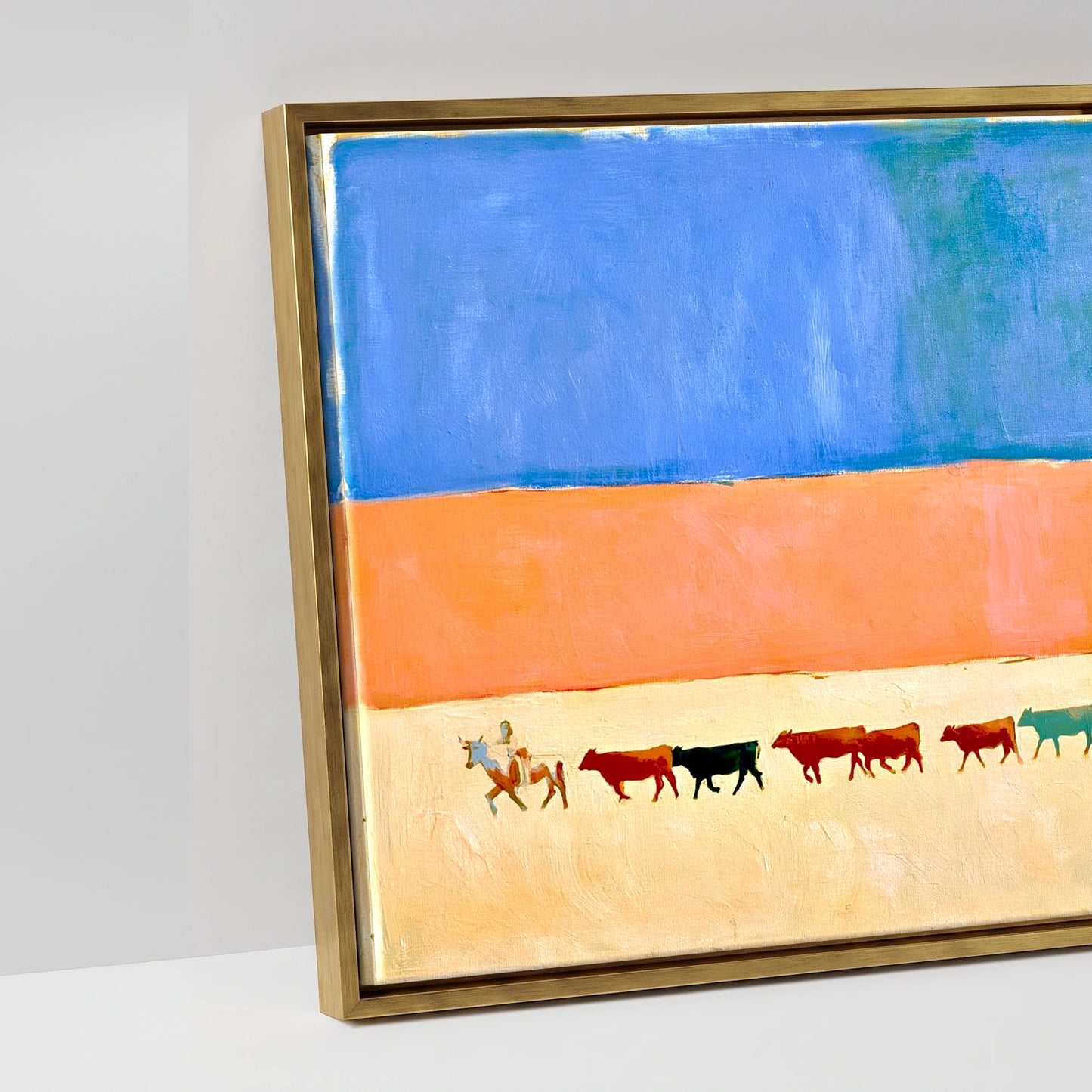 Painted Desert Drive - artwork detail in an antique gold float frame