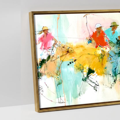 The Final Chukka - artwork detail in an antique gold float frame