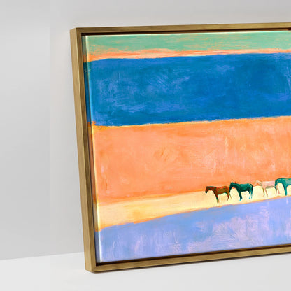 The Painted Horizon - artwork detail in an antique gold float frame
